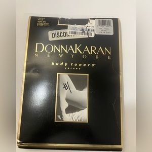 Vintage 1991 Donna Karan Body Toners Jersey Black Pantyhose Size Small Style 245